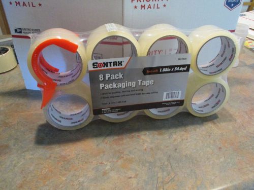 Packaging Tape and Dispenser with 8 rolls Packing Sealing Tape lots of 1,2,or 6