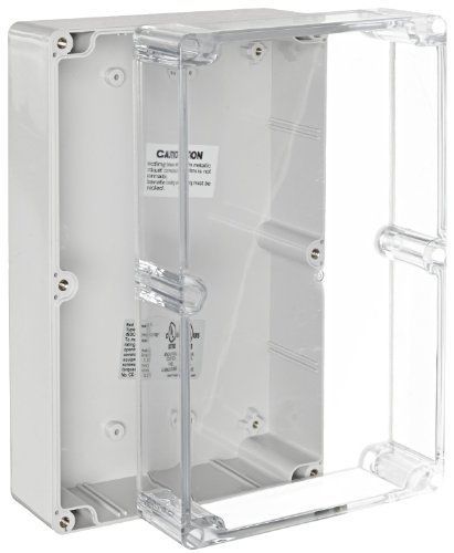 BUD Industries PN-1335-C Polycarbonate NEMA 4x Box with Clear Cover, 10-27/64&#034;