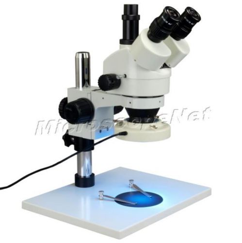 7X-45X Zoom Trinocular Stereo Microscope+5 Modes 8 Sections 80 LED Ring Light