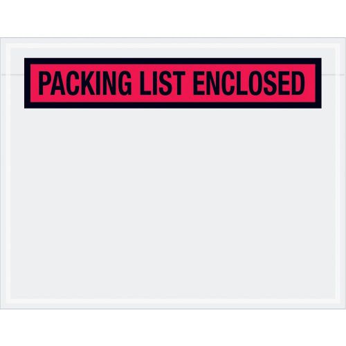 PL457 Panel Face Envelope, &#034;Packing List Enclosed&#034;, 7&#034; Length x 5-1/2&#034; W