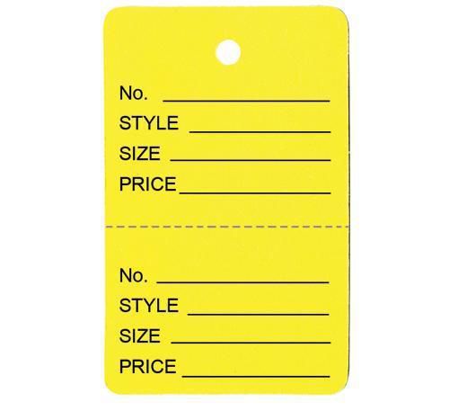 1000 Small Perforated Merchandise Coupon Price Tags Yellow