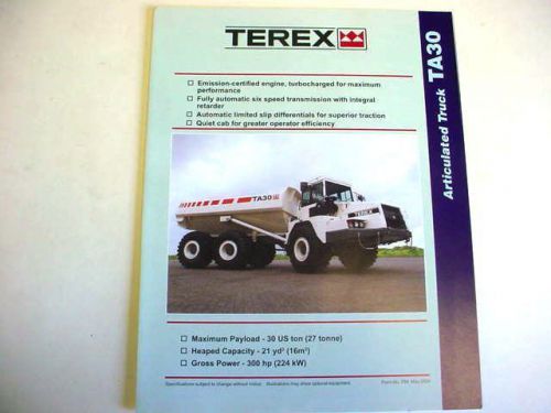 Terex Articulated TA30 Truck Literature