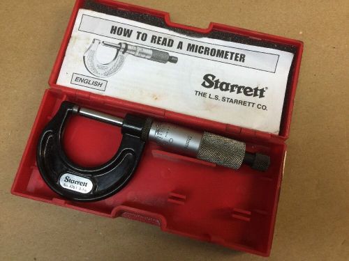 Excellent - starrett t436.1xrl-1 0-1&#034;&#034; micrometer - 436.1 carbide tips for sale