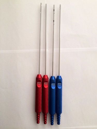 Liposuction Cannulas Set (3.5mm) Blue/Red Plastic Surgery Stainless Germany