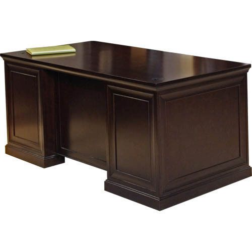 Fully assembled dark espress traditional executive office desk with file storage for sale