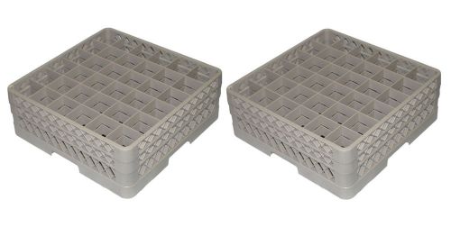 Lot of 2 - vollrath tr7cc traex beige 36-compartment glass rack w/ 2 extenders for sale