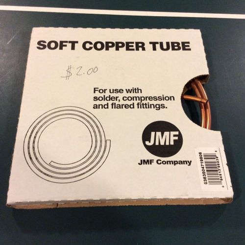 JMF Company Soft Copper Tubing 1/4 in. Dia. x 5 ft., Type UT, New in Box