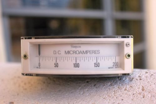 Vintage Simpson Panel Meter 0-200 Micro Amps DC, New Old Stock, Made in the USA