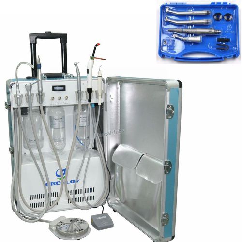 Dental Portable Unit+Triplex Syringe+Curing Light+Piezo Scaler+Handpiece Kit 4H