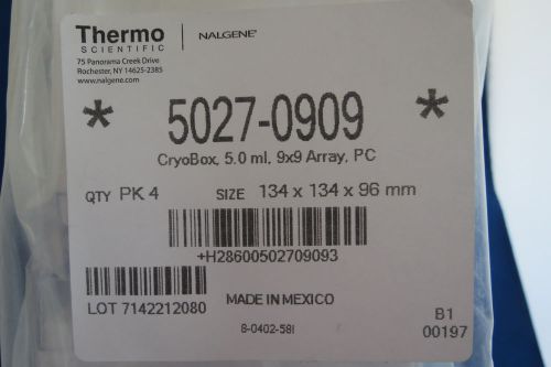 Qty 16 Nalgene Cryogenic Vial Boxes 9x9 Array 5.0mL  #5027-0909