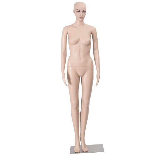 Female Mannequin Plastic Realistic Display Head Turns Dress Form With Base NEW