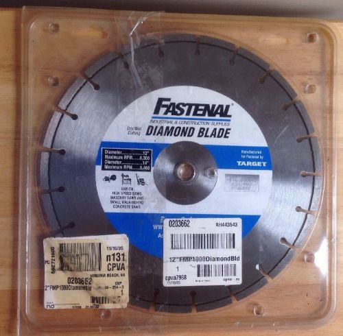12&#034; fastenal dry wet cutting diamond saw blade, 0203662, new for sale