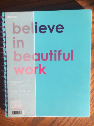 &#034;Believe In Beautiful Work&#034; One Subject Spiral Notebook By Poppin