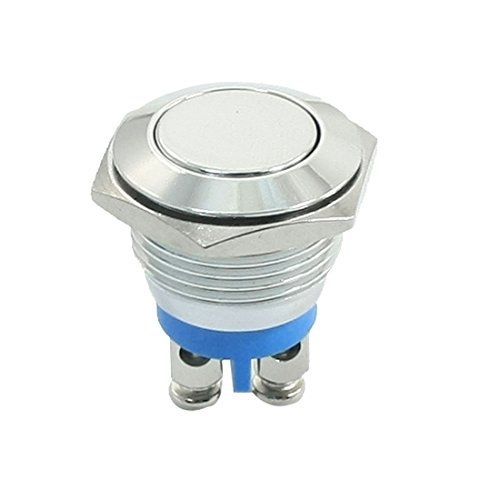 uxcell 15.5mm Thread SPST 1NO Momentary Flat Head Push Button Switch 24V 3A
