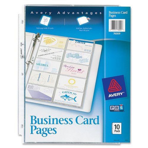 Avery Business Card Pages - Business Card Binder Pages 20 2 x 3 1/2 Cards/Pag...