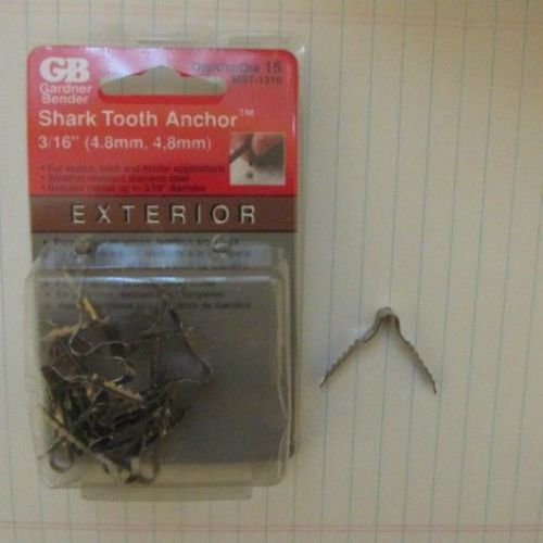 GB Gardner Bender Shark tooth Anchor - 15 pc 3/16&#034; 4.8mm
