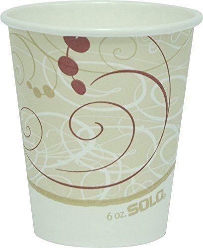 Solo foodservice solo 376sm-j8000 single-sided poly paper hot cup, 6 oz. for sale