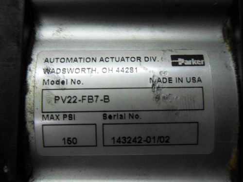 (x8-20) 1 used parker pv22-fb7-b rotary actuator for sale