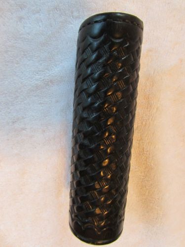 Tex shoemaker &amp; sons baton holder black basketweave loop with dot pull duty belt for sale