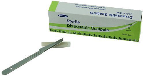 Premiere 9422 disposable scalpels with #22 high carbon steel blades  (box of 10 for sale