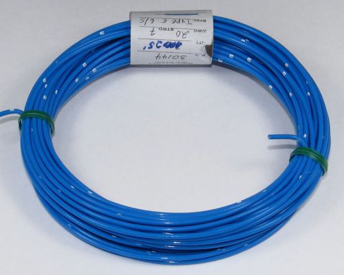 20 AWG, Type E, 7 strand, PTFE, 600v, Silver Plated Copper, 25&#039; Blue wire