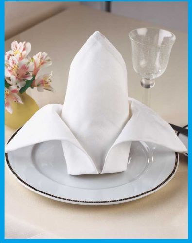 6 WHITE WEDDING COTTON RESTAURANT DINNER CLOTH LINEN NAPKINS PREMIUM 20&#039;&#039;