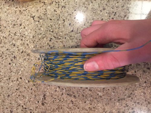 24ga 24awg wire blue &amp; yellow twisted 600 ft station hookup telephone 2 pair l7 for sale