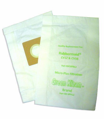 Green Klean GK-VPB12 Rubbermaid CV12 and CV16 Upright Replacement Vacuum Bags of