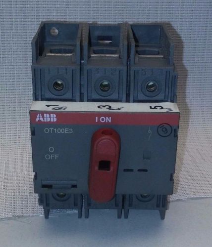 ABB OT100E3 Disconnect Switch, 100 AMP, 600 VAC, 50/60 Hz
