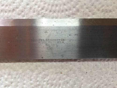 Starrett 385-24 Steel Straight Edge With Bevel, 24&#034; Length, 1-13/32&#034; Width