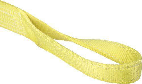 Mazzella EE1-902 Polyester Web Sling, Eye-and-Eye, Yellow, 1 Ply, 4 Length, 2&#034;