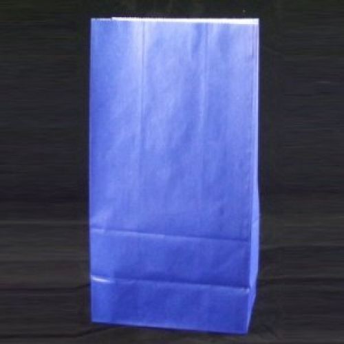 Blue Paper Sack Lunch Bags [Pack of 40] 5.3125&#034; Wide x 10&#034; High x 3.25&#034; Deep