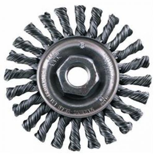 Vermont American 16855 4-Inch Stainless Steel Knotted Wire Wheel Brush 5/8-Inch