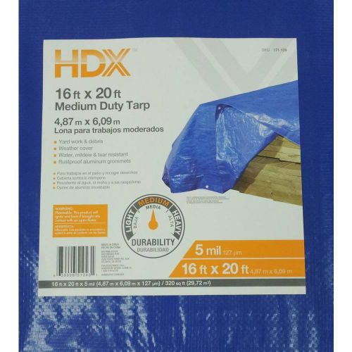HDX  16 ft. x 20 ft. Blue Medium Duty Tarp