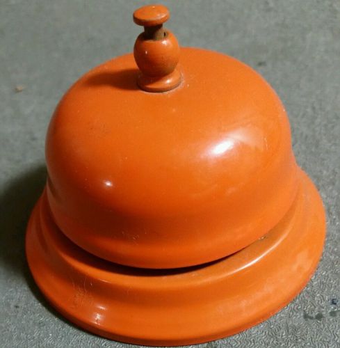 Vintage orange service desk counter bell
