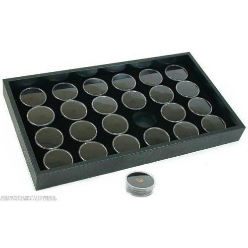 24 Gem Jars Black Foam Display Tray