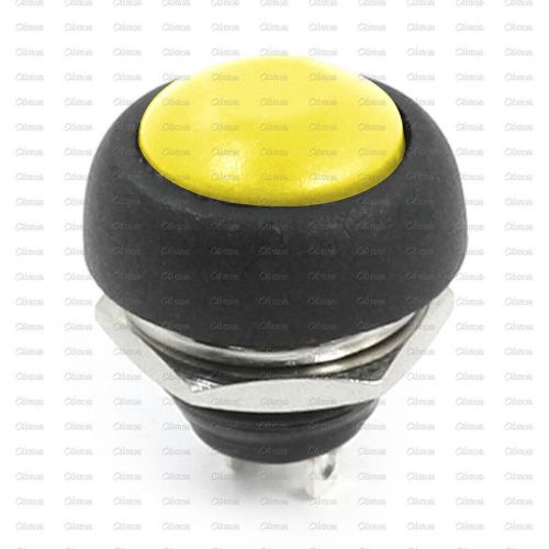 Yellow 12mm Waterproof Momentary ON/OFF Push Button Mini Round Switch
