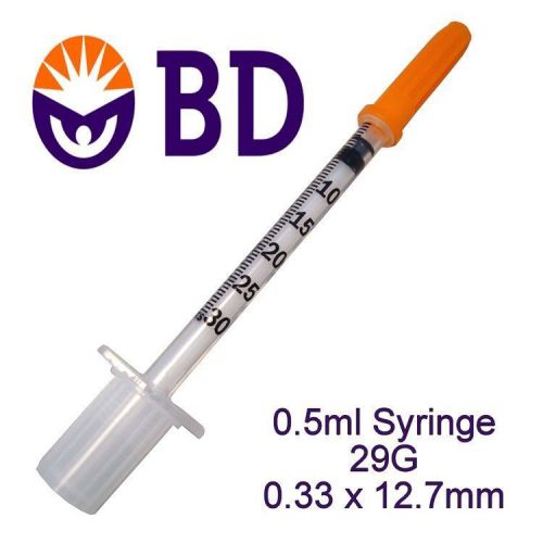 BD 100u Single Use - 0.5ml Syringe 29g 0.33 X 12.7mm Needle Combo CE pack of 100