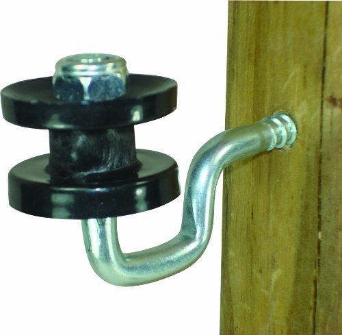 Field guardian wood post screw-in corner polyrope insulator, black for sale