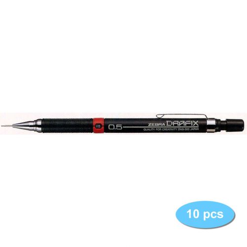 GENUINE Zebra DRAFIX DM5-300 0.5mm Mechanical Pencil (10pcs) - Black FREE SHIP