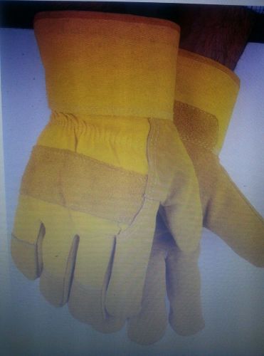 Memphis gloves brown yellow leather palm piled lined insulated work large 1685l for sale