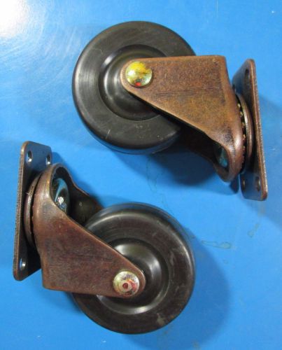 2&#034; Plate Rubber Wheel Caster #169-1559 Pack Contains (2) Wheels