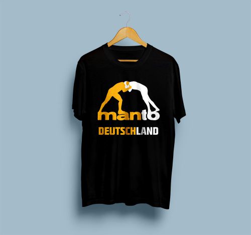 MANTO Brazilian Jiu Jitsu Martial logo Mens Black T-Shirt Size S-3XL