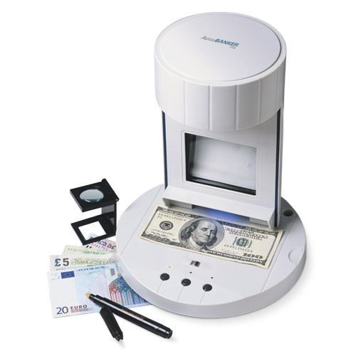 AccuBanker D200 Tower Counterfit Detection System Optical magnifier IR NEW
