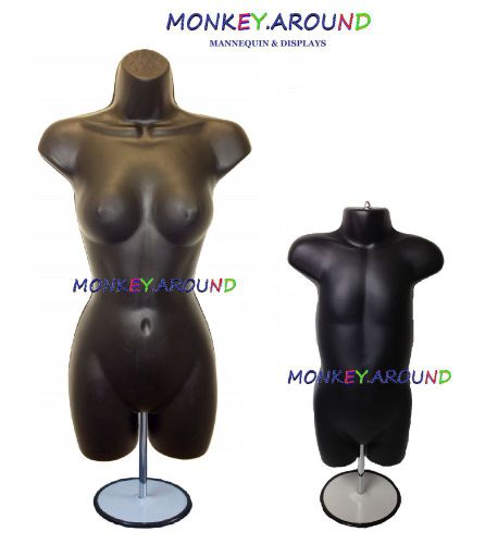+2 stand 2 hanger 2 mannequin child female black body form display&#039;s shirt dress for sale