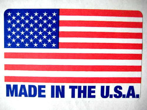 500 2 x 3 MADE IN THE USA / USA FLAG LABEL STICKER