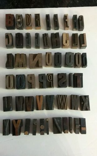 53Letterpress Printing Wood Wooden Type Printer Block 1 3/4&#034; Letters/Punctuation