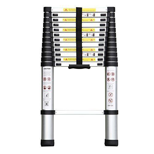 Ollieroo® 12.5ft en131 aluminum telescopic extension ladder with spring loaded l for sale