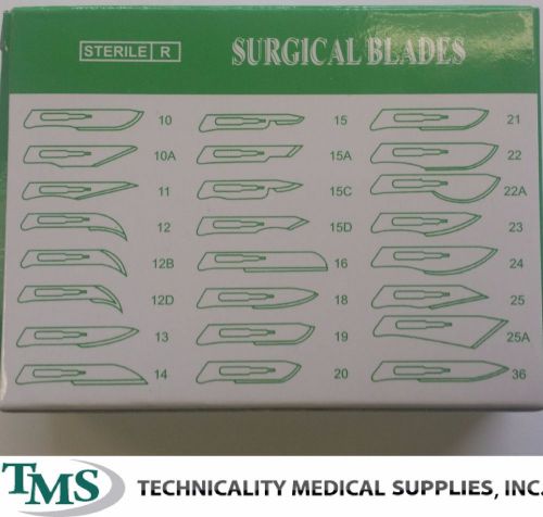 100 ea of #10 #11 #12 Stainless Steel Surgical Dental Blades + 2 #3 Blade Handle