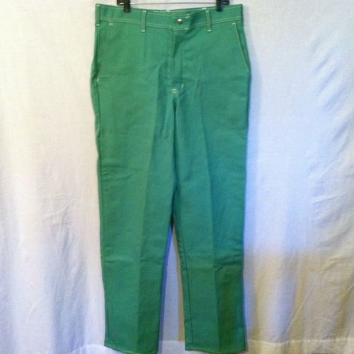 Secondary protective flame retardant  green work pants men&#039;s size 38x34 welding for sale